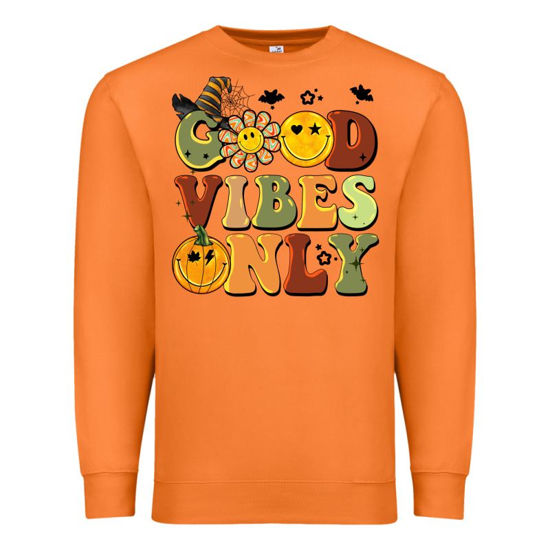 Halloween Good Vibes Only Premium Sweatshirt by BarkalooDesign | Teevron
