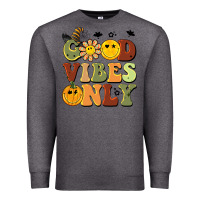 Charcoal Heather halloween good vibes only Premium Sweatshirt - BarkalooDesign
