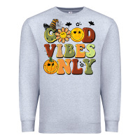 Heather Grey halloween good vibes only Premium Sweatshirt - BarkalooDesign