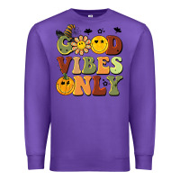 Purple halloween good vibes only Premium Sweatshirt - BarkalooDesign