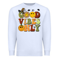 White halloween good vibes only Premium Sweatshirt - BarkalooDesign