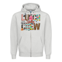 Dove Grey lunch lady crew Zipper Hoodie - NancyCooperArtShop