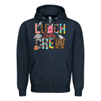 Navy lunch lady crew Zipper Hoodie - NancyCooperArtShop