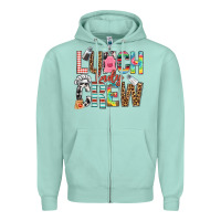 Seafoam lunch lady crew Zipper Hoodie - NancyCooperArtShop