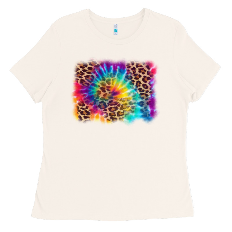 Leopard Tie Dye Background Ladies Tee by Zillion Design Studio | Teevron