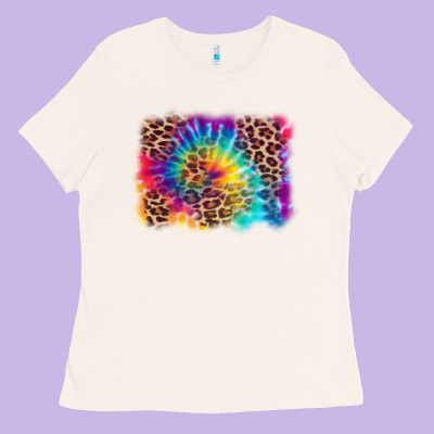Leopard Tie Dye Background Ladies Tee Designed By Zillion Design Studio