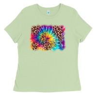 Matcha leopard tie dye background Ladies Tee - Zillion Design Studio