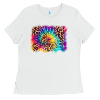White leopard tie dye background Ladies Tee - Zillion Design Studio