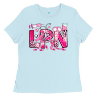 Baby Blue breast cancer lpn licensed practical nurse Ladies Tee - JahusDesignShop