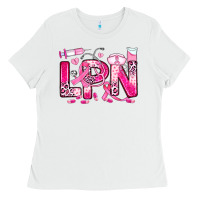 White breast cancer lpn licensed practical nurse Ladies Tee - JahusDesignShop