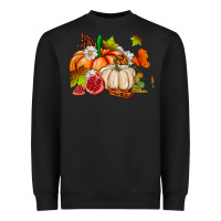 Black pumpkins daisies and fall leaf's ado Heavyweight Sweatshirt - AdoDesignShop