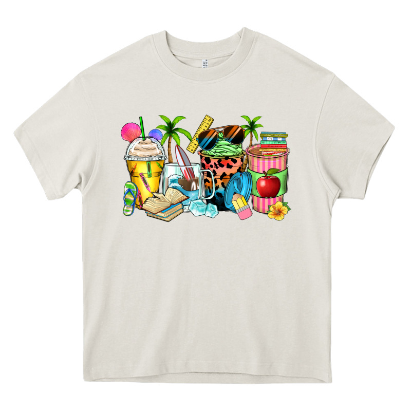 Summer Teacher Coffee Cups Heavy Core Tee by Zillion Design Studio | Teevron