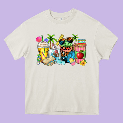Summer Teacher Coffee Cups Heavy Core Tee Designed By Zillion Design Studio
