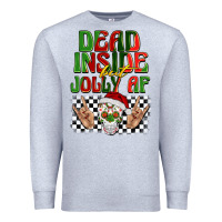 Heather Grey dead inside but jolly af Premium Sweatshirt - BarkalooDesign