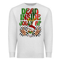 Oatmeal Heather dead inside but jolly af Premium Sweatshirt - BarkalooDesign