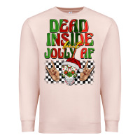 Pale Pink dead inside but jolly af Premium Sweatshirt - BarkalooDesign