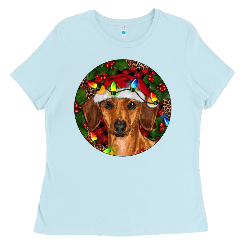 Christmas Dachshund Ladies Tee by RanaPortraitStore | Teevron