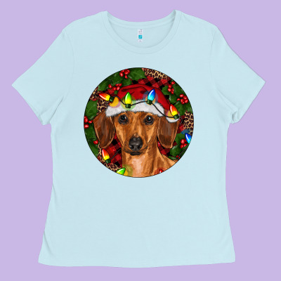 Ladies Tee Christmas Dachshund