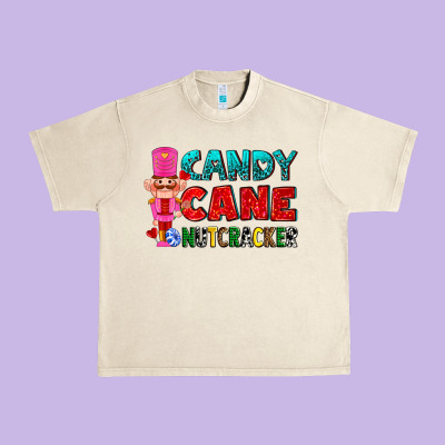 Candy Cane And Pink Nutcracker Ado Urban Heavy Tee Designed By Adodesignshop