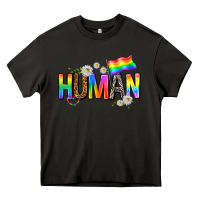 Asphalt human with daisies Heavy Core Tee - texasbilliewilder
