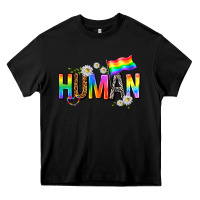 Black human with daisies Heavy Core Tee - texasbilliewilder