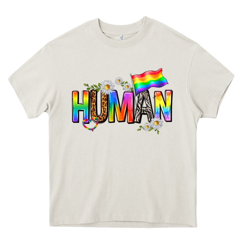 Human With Daisies Heavy Core Tee by texasbilliewilder | Teevron