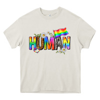 Cream human with daisies Heavy Core Tee - texasbilliewilder