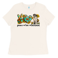 Bone peace love st. bernard Ladies Tee - texasbilliewilder