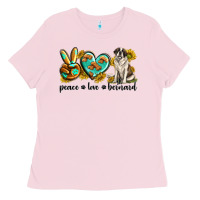 Peace Love St. Bernard Ladies Tee | Teevron