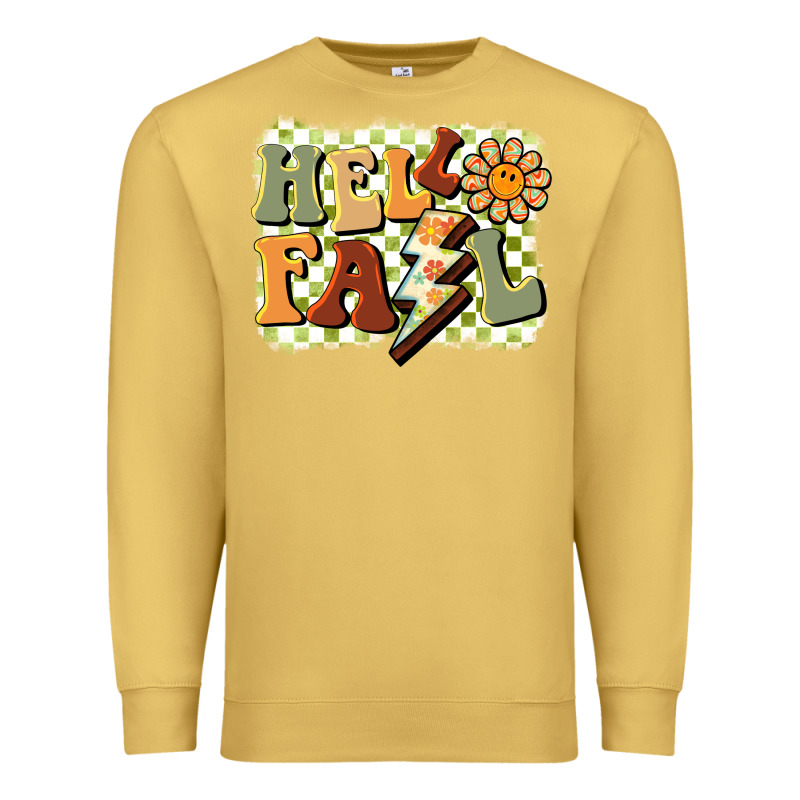 Groovy Hello Fall Premium Sweatshirt by BarkalooDesign | Teevron
