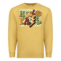 Antique Gold groovy hello fall Premium Sweatshirt - BarkalooDesign