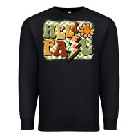 Black groovy hello fall Premium Sweatshirt - BarkalooDesign