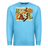 Ocean Blue groovy hello fall Premium Sweatshirt - BarkalooDesign