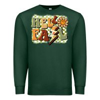 Sports Green groovy hello fall Premium Sweatshirt - BarkalooDesign