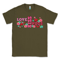 Army Green floral love and kiss Classic Tee - AdoDesignShop