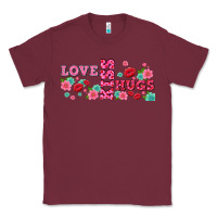 Burgundy floral love and kiss Classic Tee - AdoDesignShop
