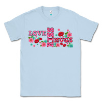 Dusty Blue floral love and kiss Classic Tee - AdoDesignShop