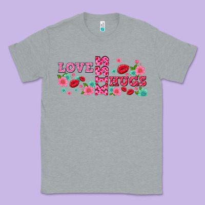Floral Love And Kiss Classic Tee Designed By Adodesignshop