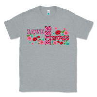 Heather Grey floral love and kiss Classic Tee - AdoDesignShop
