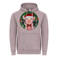 Vintage Zinc Sitting Pig Christmas Vintage Hoodie - RanaPortraitStore