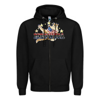 Black meowica cat Zipper Hoodie - NancyCooperArtShop