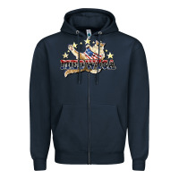 Navy meowica cat Zipper Hoodie - NancyCooperArtShop
