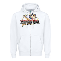 White meowica cat Zipper Hoodie - NancyCooperArtShop