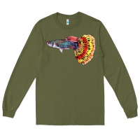 Army Green Guppy Fish Long Sleeve Tee - LillyAllenDesigns