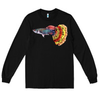 Black Guppy Fish Long Sleeve Tee - LillyAllenDesigns