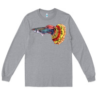 Heather Grey Guppy Fish Long Sleeve Tee - LillyAllenDesigns