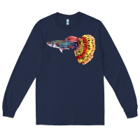 Navy Guppy Fish Long Sleeve Tee - LillyAllenDesigns