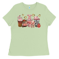 Matcha pigs coffee cups Ladies Tee - texasbilliewilder