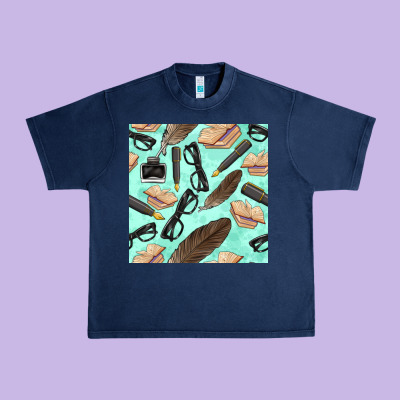 Literature Seamless Pattern Urban Heavy Tee Designed By Bundleandbundleshop