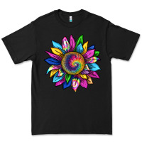 Black tie dye sunflower Premium Tee - texasbilliewilder